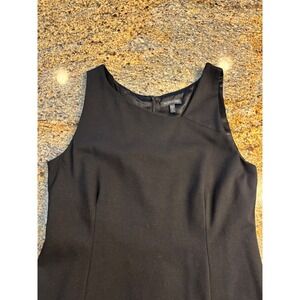 EILEEN FISHER Black Sheath Dress Italian Fabric Size 10 Sleeveless Zip
